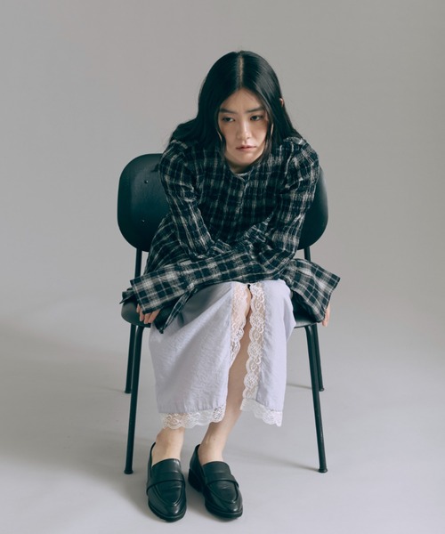 EN NEUME ブラウス シャツ Smocked Check Blouse レディース