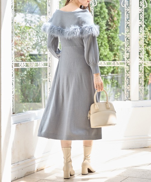 tocco closet（トッコ クローゼット） ワンピース ファー付きケープ