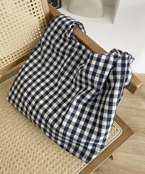 Mignonjour トートバッグ FReePLACe/ギンガムチェックトートバッグ