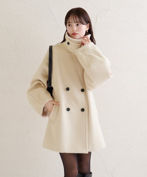 mystic（ミスティック） コート アウター ウール混 シャギーミドル