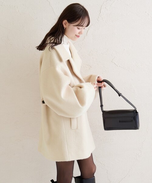 mystic（ミスティック） コート アウター ウール混 シャギーミドル