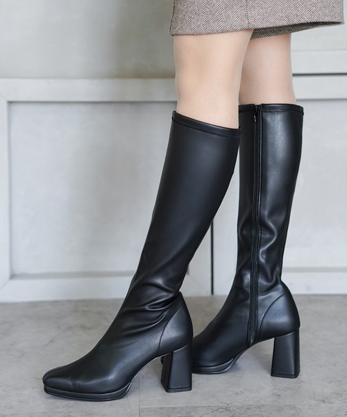 ブーツ ストレッチ ストームロングブーツ「日本製」 レディース