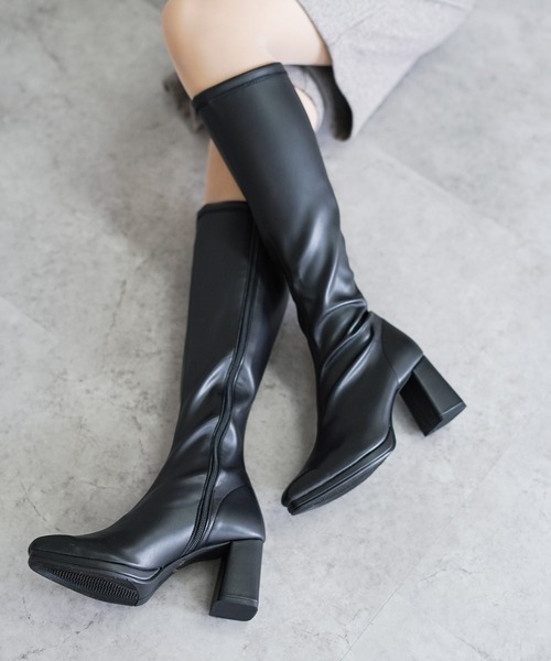 ブーツ ストレッチ ストームロングブーツ「日本製」 レディース