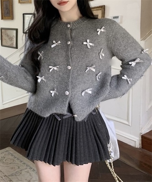 Dream garden（ドリームガーデン） カーディガン リボンモチーフニット