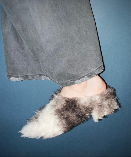musubore（ムスボレ） パンプス pointed toe fur mule / ポインテッド