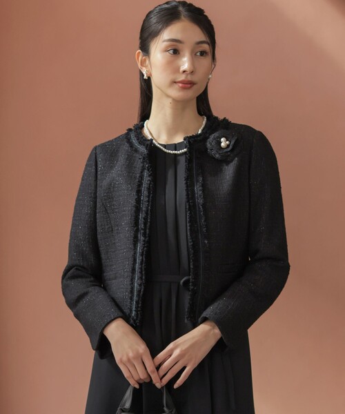 組曲（KUMIKYOKU） ジャケット ノーカラージャケット ラメループモール