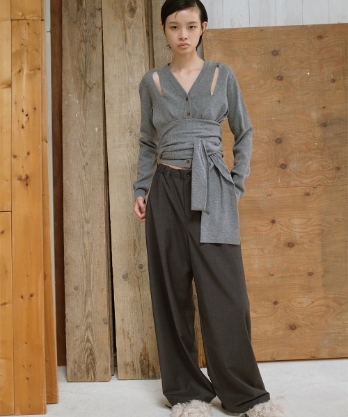 leinwande（ラインヴァンド） カーディガン Ribbon Tie Cardigan