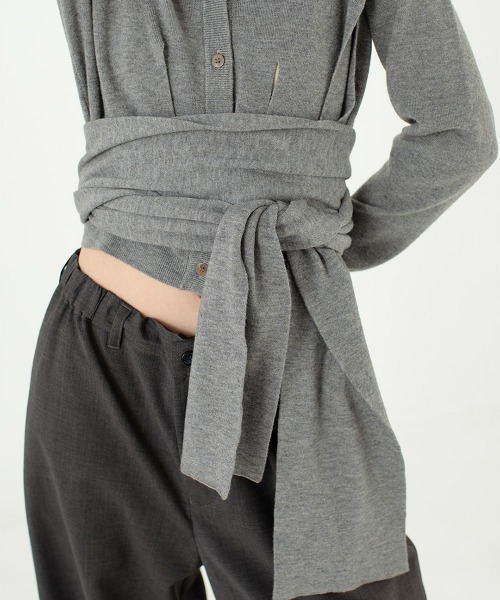leinwande（ラインヴァンド） カーディガン Ribbon Tie Cardigan