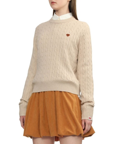 A BATHING APE（アベイシングエイプ） ニット セーター PU BADGE CABLE