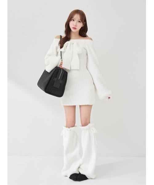 Darich（ダーリッチ） ワンピース フーディーオフショルニットミニ