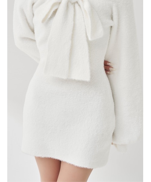 Darich（ダーリッチ） ワンピース フーディーオフショルニットミニ