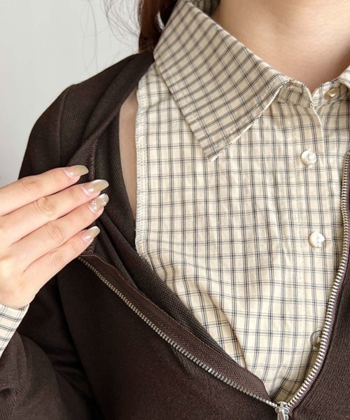 moment+ ワンピース シャツドッキングフリルミニワンピース : ZOZOTOWN