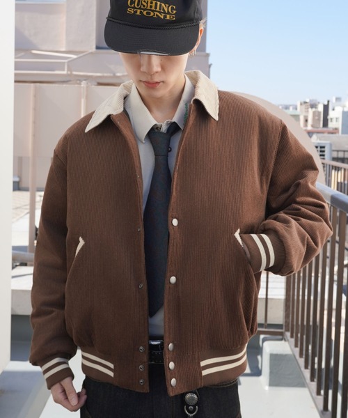 SPINNS（スピンズ） ブルゾン アウター 短丈コーデュロイスタジャン/襟