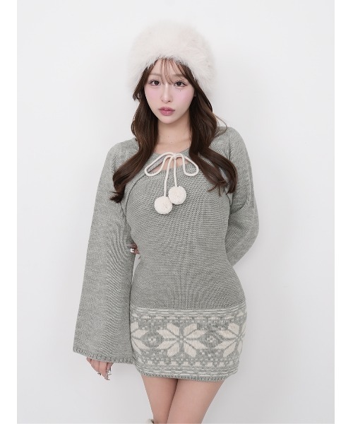 Darich（ダーリッチ） ワンピース ノルディックパネルニットミニ
