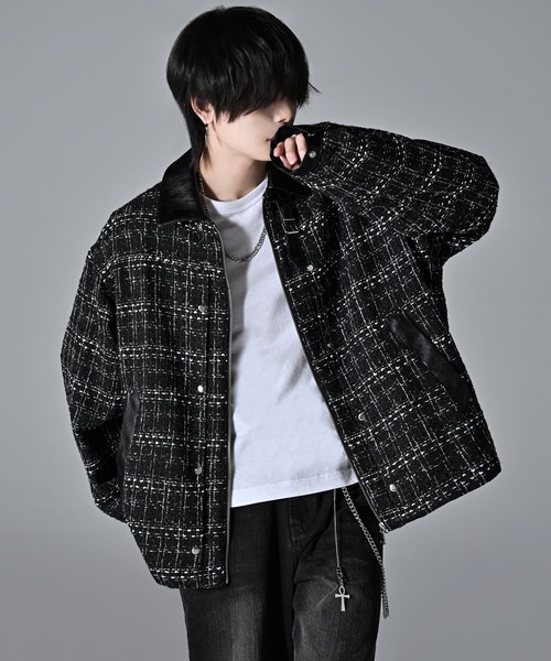 ADRER（アドラー） ブルゾン アウター Many buckle belt tweed blouson