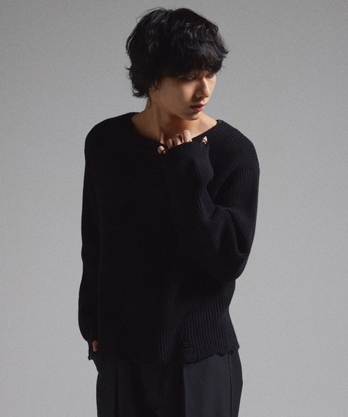 GRANCY セーター ニット 「GRANCY」Pierced Damage Knit / ピアス