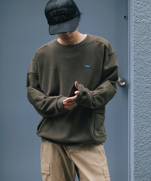 Liberaiders QUILTED CREWNECK オリーブ XLサイズ Liberaiders QUILTED