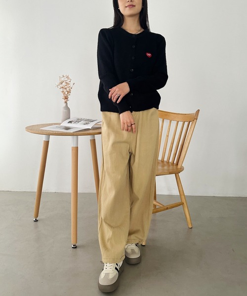 CLEA カーディガン ワンポイントハート刺繍カーディガントップス