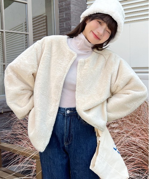 ad thie（アドティエ） ブルゾン アウター ふわふわソフトタッチ エコ