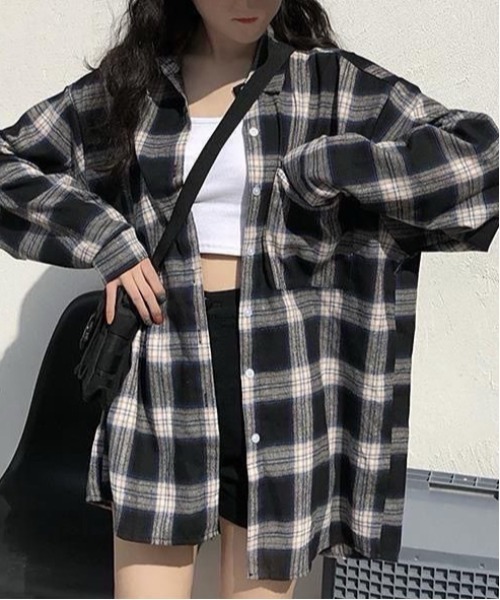 WEGO（ウィゴー） ブラウス シャツ WEGO/アソート柄長袖チェックシャツ