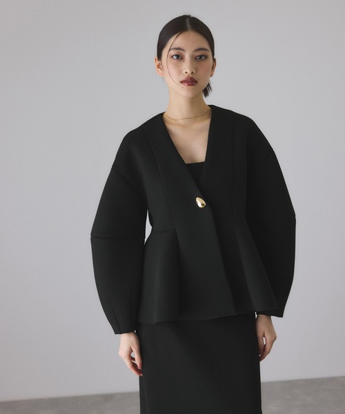 ADAM ET ROPE'（アダムエロペ） カーディガン エッグブローチ付き