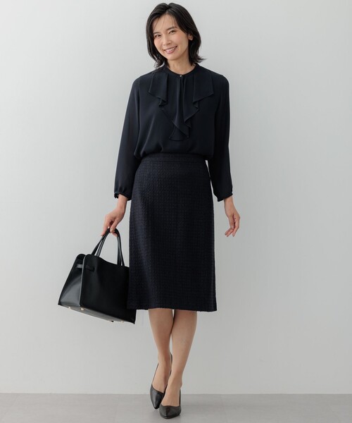 23区（ニジュウサンク） tシャツ 「洗える」ジョーゼットフリル