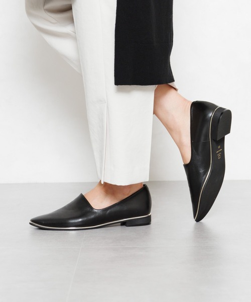 HIMIKO パンプス 「Made in Japan」メタルラインソフトレザーフラット