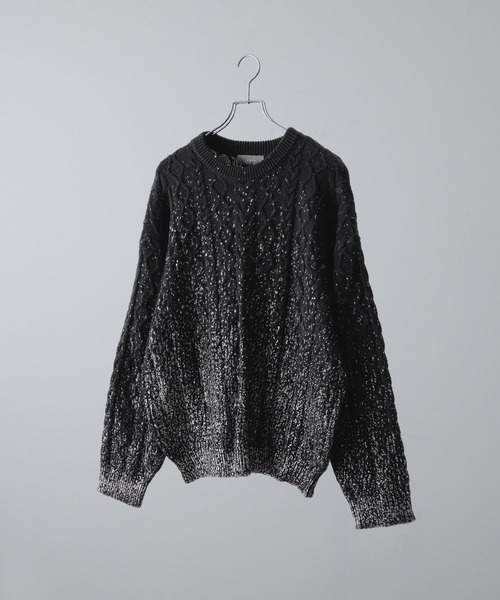 CLEL（クレイル） セーター ニット 「CLEL」Foil Print Cable Crew