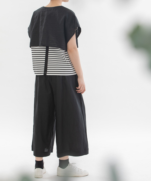 nop de nod（ノップドゥノッド） パンツ リネン8分丈タックワイド