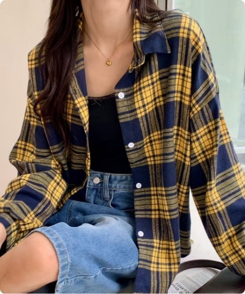 I.O.E ブラウス シャツ チェックシャツ レイヤードコーデ レディース