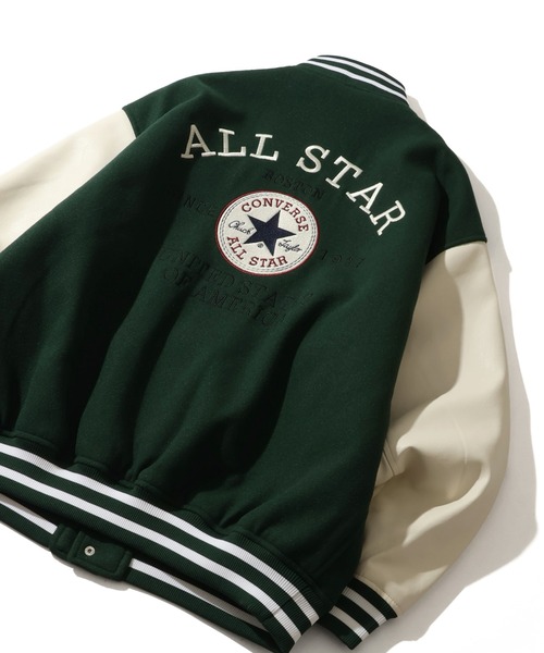 CONVERSE（コンバース） スタジャン デニム＆フェイクメルトン 袖