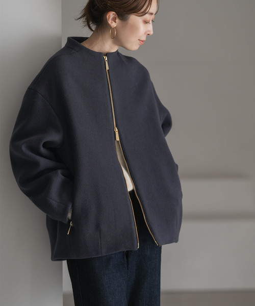 NOBLE（ノーブル） ノーカラーコート コート 「追加」MTRレイズド