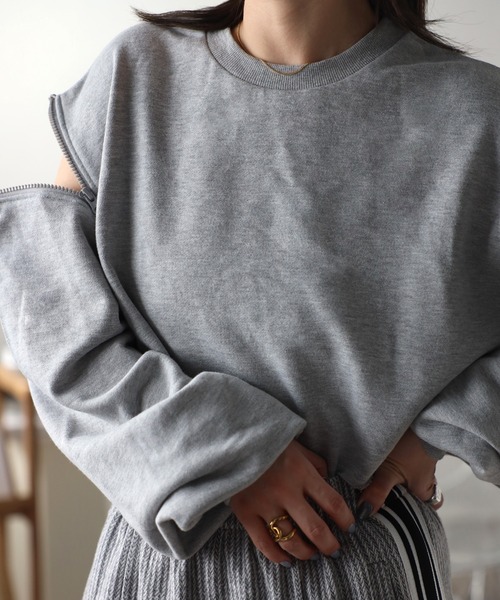 ap retro トレーナー スウェット ショルダーZIP裏毛プルオーバー 3WAY