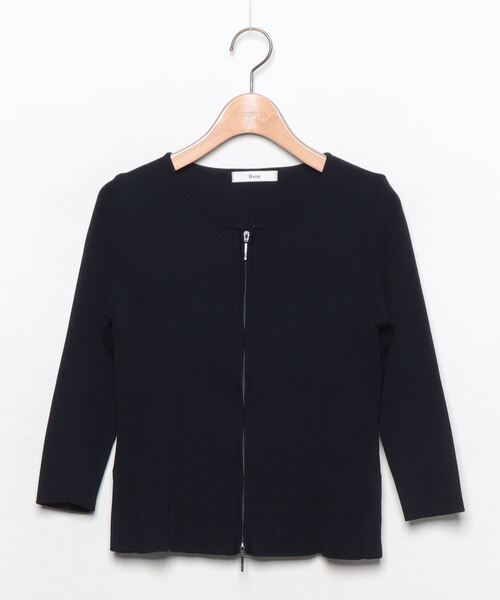 Rene（ルネ） 7分袖ニットカーディガン 34 ブラック レディース