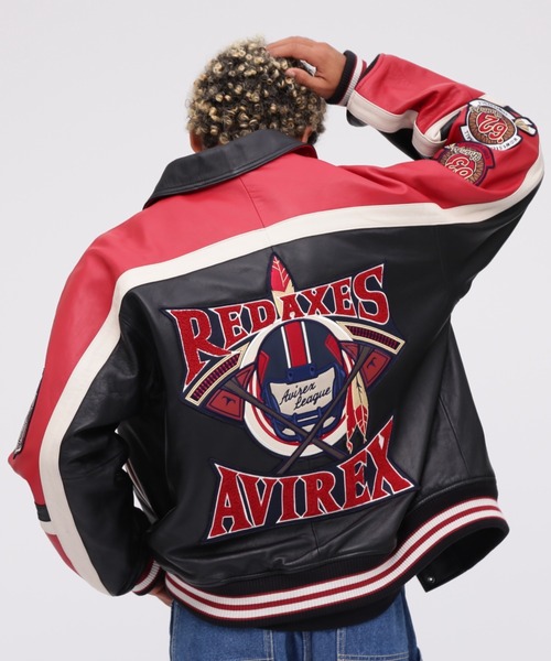 AVIREX（アヴィレックス） スタジャン VARSITY JACKET RED AXES / バー
