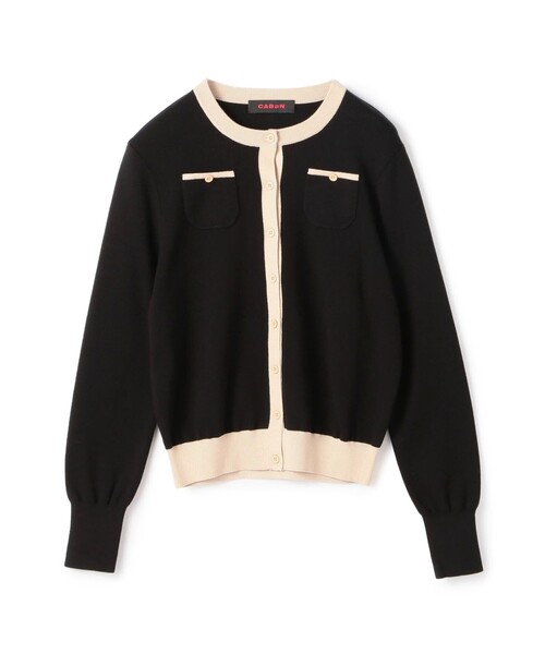 CABaN（キャバン） カーディガン コットンカシミヤ バイカラークルー