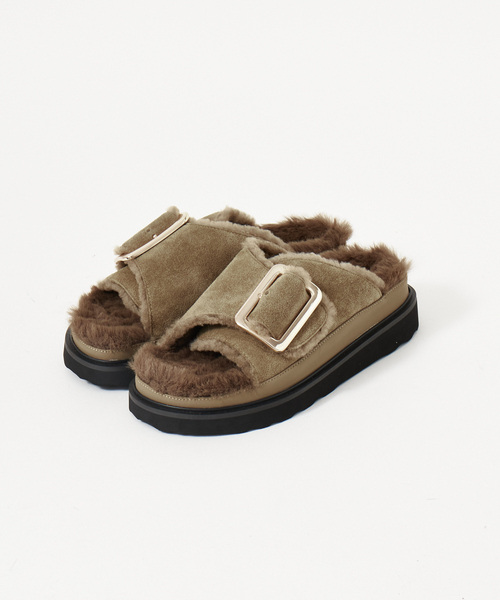 MOHI（モヒ） サンダル 「MOHI/モヒ」ファーサンダル シングルベルト