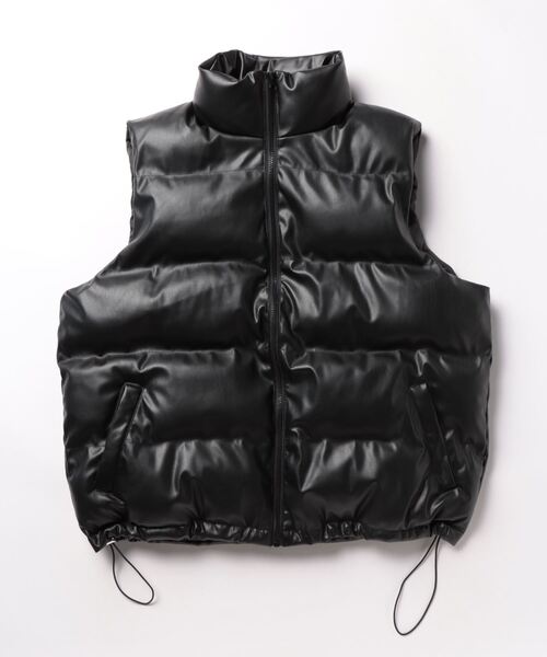 THISIS ダウンベスト ベスト PUレザー 中綿ベスト メンズ レディース