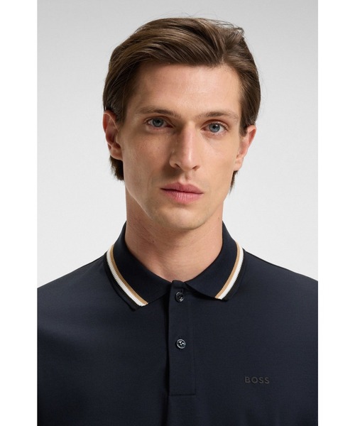 BOSS（HUGO BOSS） ポロシャツ ストライプカラー スリムフィット