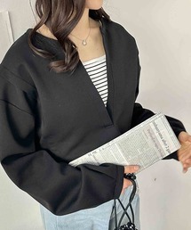 GeeRA（ジーラ） トレーナー スウェット 深Vネックショート丈