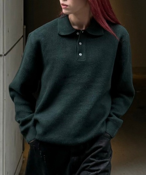 Chikashitsu+（チカシツプラス） ポロシャツ 「Chikashitsu +」wool