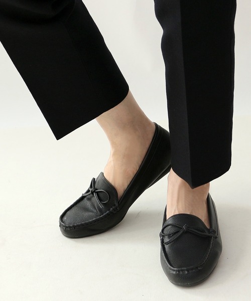 Fin（フィン） デッキシューズ モカシン シュリンクフェイクレザー