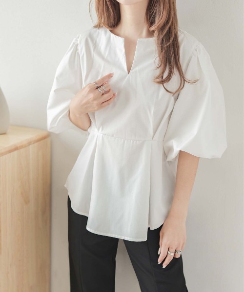 ブラウス シャツ キーネックブラウス レディース : ZOZOTOWN Yahoo!店