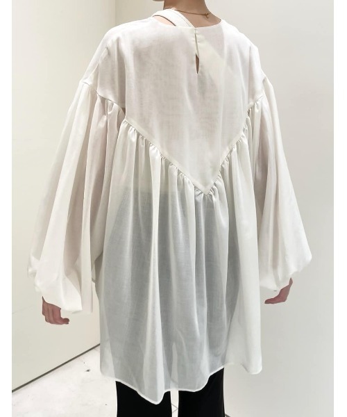 LE PHIL（ル フィル） ブラウス シャツ ドライウールギャザーブラウス