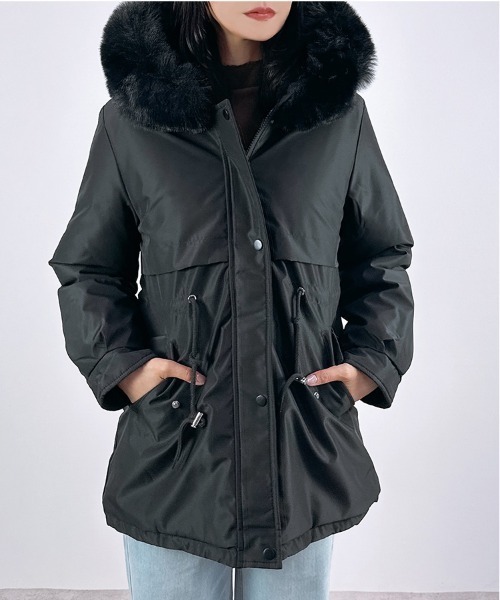 CLOTHY モッズコート コート 「ふわふわファーで包まれる、冬映え