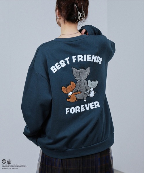 トレーナー スウェット TOM＆JERRY サガラ刺繍トレーナー メンズ