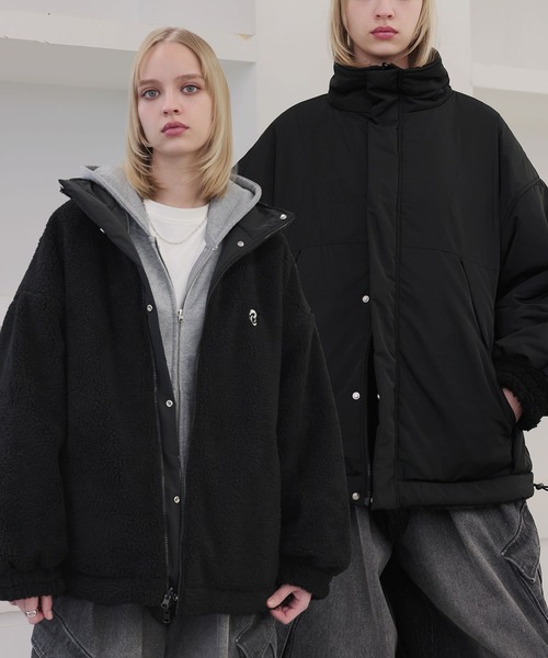 ROCHEM（ローシェン） ブルゾン アウター ダブルジップ比翼デザイン裏