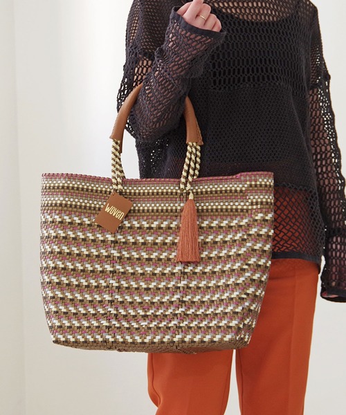 かごバッグ カゴバッグ WOVEN (ウーヴン) /ミドルトート メキシコ製
