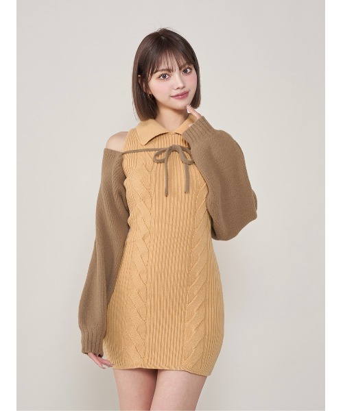 Darich（ダーリッチ） ワンピース ショートボレロニットミニワンピース