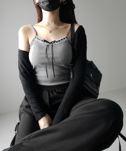 me+em select（ミームセレクト） キャミソール 「 カップ付き 」サテン